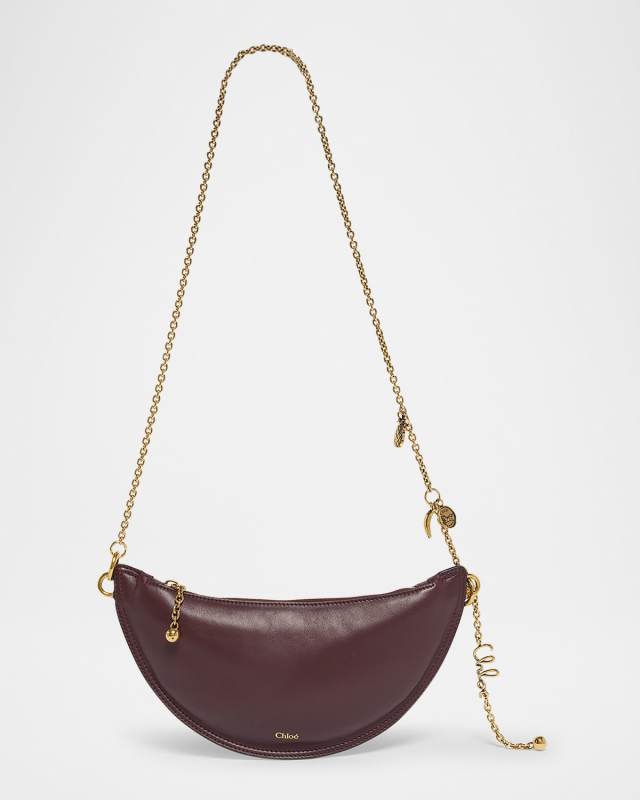 Icons Curved Shoulder Bag in Leather